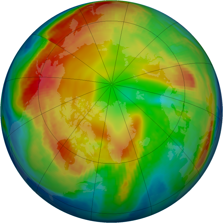 Arctic ozone map for 03 February 1999